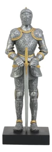 Ebros El Cavaliere Italian Knight with Long Sword Statue 13" Tall Suit of Armor Swordsman Medieval Knight Figurine Age of Kings - Image 2