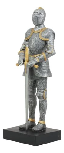 Ebros El Cavaliere Italian Knight with Long Sword Statue 13" Tall Suit of Armor Swordsman Medieval Knight Figurine Age of Kings - Image 3