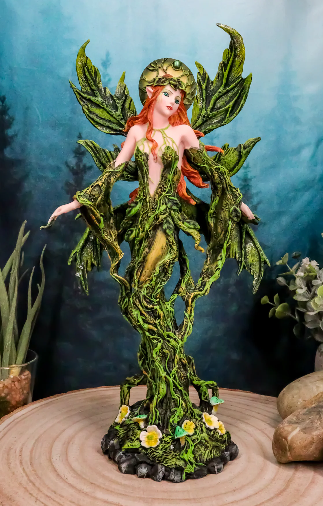 Ebros Elemental Earth Gaia Forest Green Fairy Statue Decorative Figurine 12.25"H - Image 5