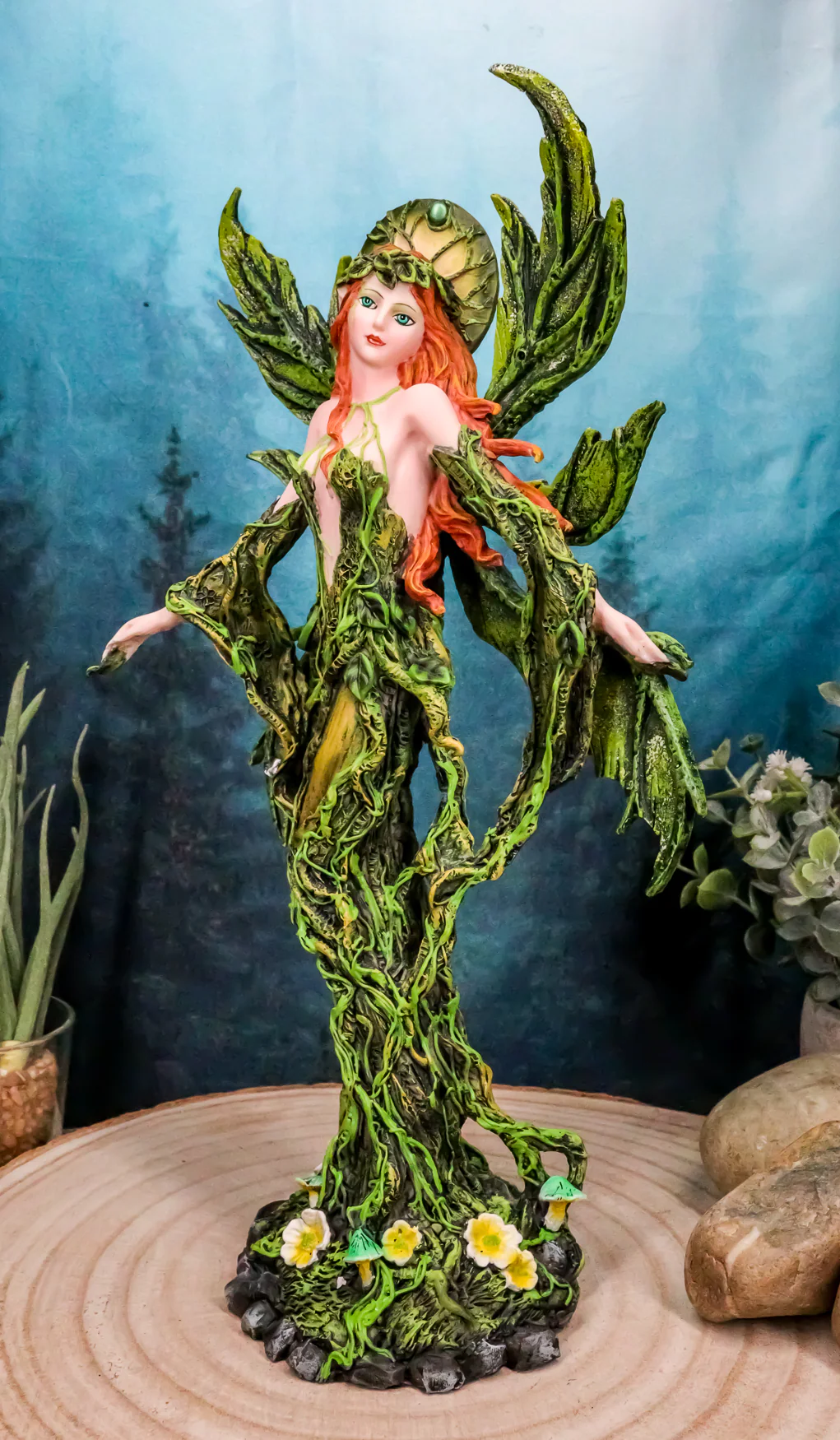 Ebros Elemental Earth Gaia Forest Green Fairy Statue Decorative Figurine 12.25"H - Image 7