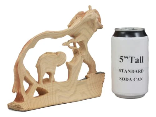 Ebros Elephant and Baby Walking in The Jungle Statue 9" Long Faux Wood Resin Wildlife Safari Elephant Family Scene Figurine - Image 6