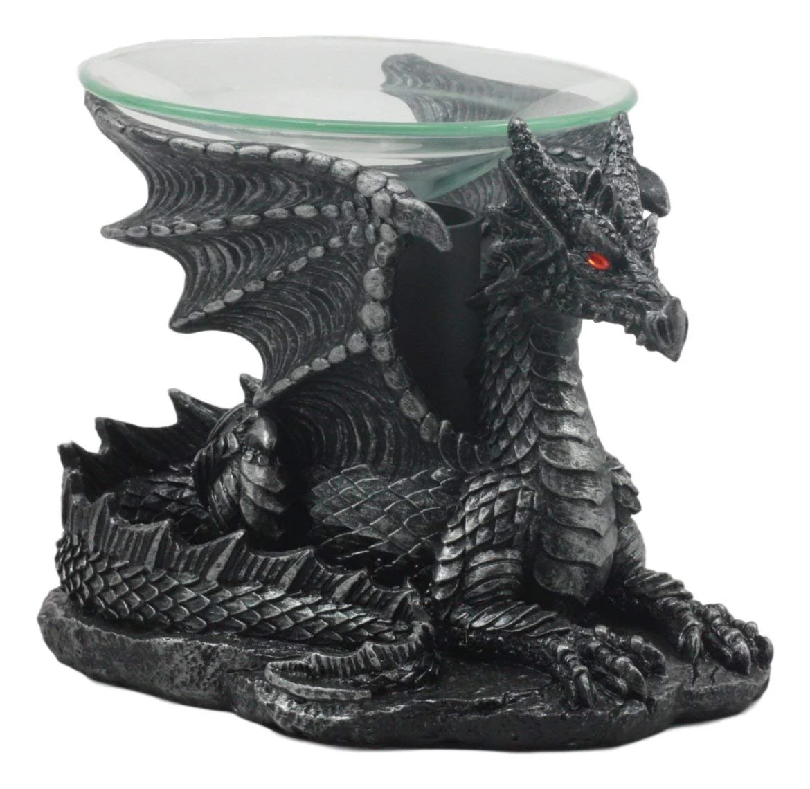 Ebros Mythical Air Behemoth Dragonite Resting Black Dragon Electric Oil Burner Statue - Image 5