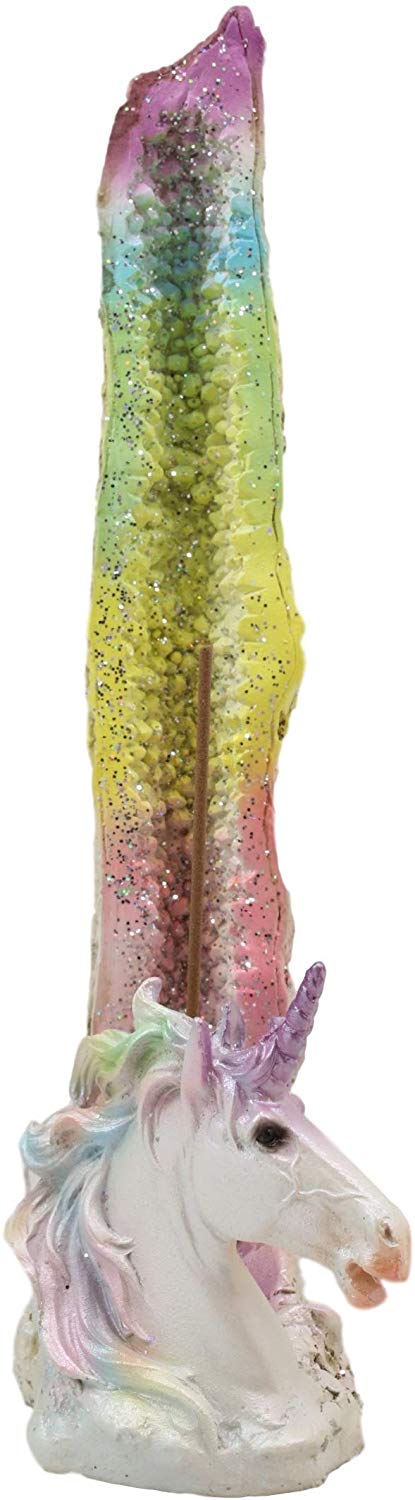 Ebros Fantasy Rainbow Sacred Unicorn by Crystal Pillar Incense Holder Burner - Image 5