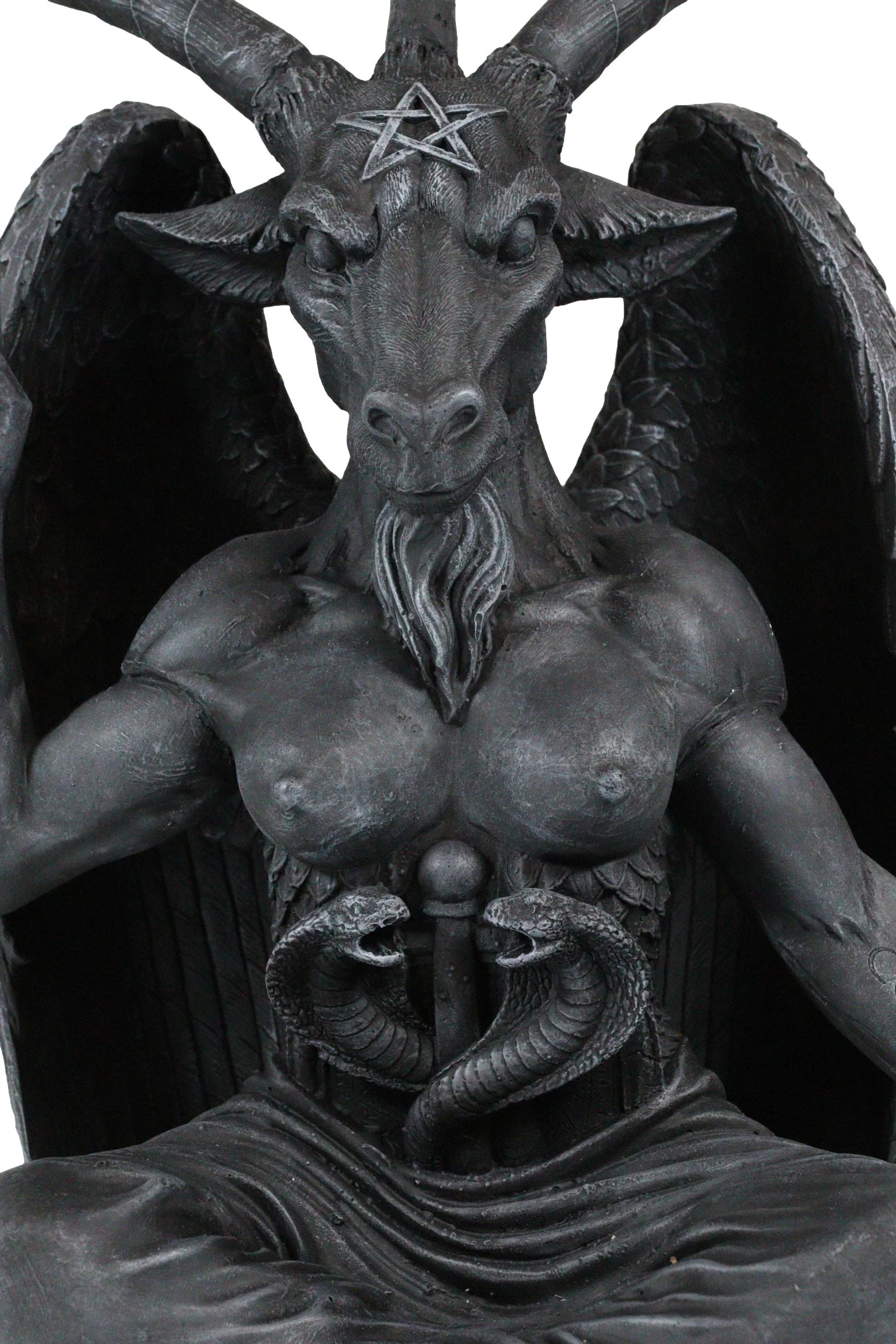 Faux Stone 3 Feet Oversized Sabbatic Goat Baphomet Statue - Image 4