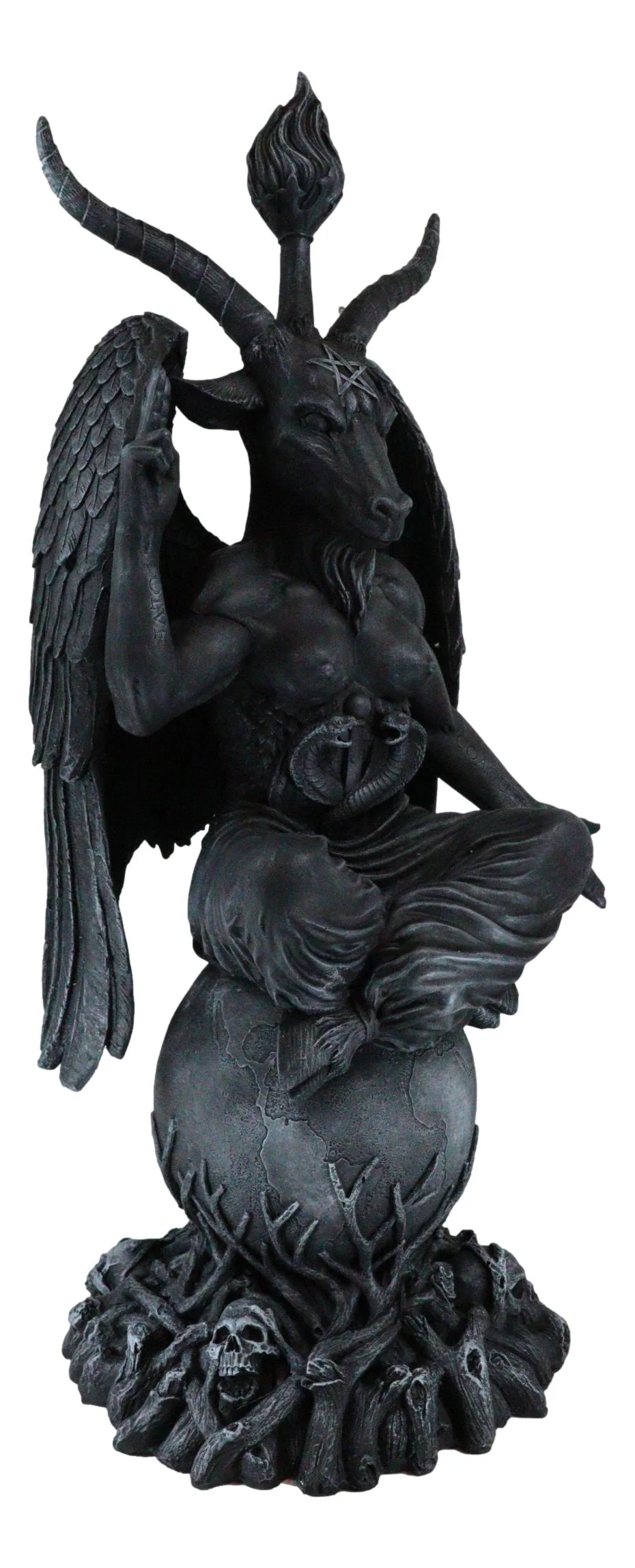 Faux Stone 3 Feet Oversized Sabbatic Goat Baphomet Statue - Image 6