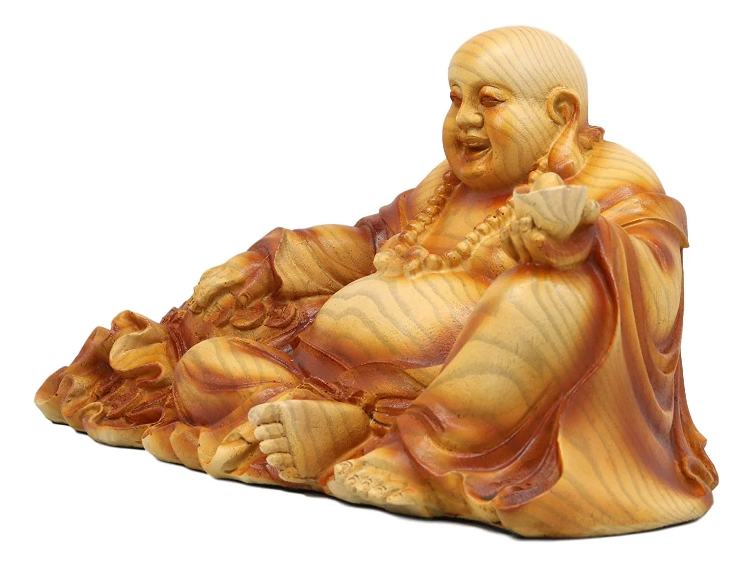 Ebros Feng Shui Hotei Happy Buddha Sitting with Gold Ingot and Money Coins 9" W - Image 5