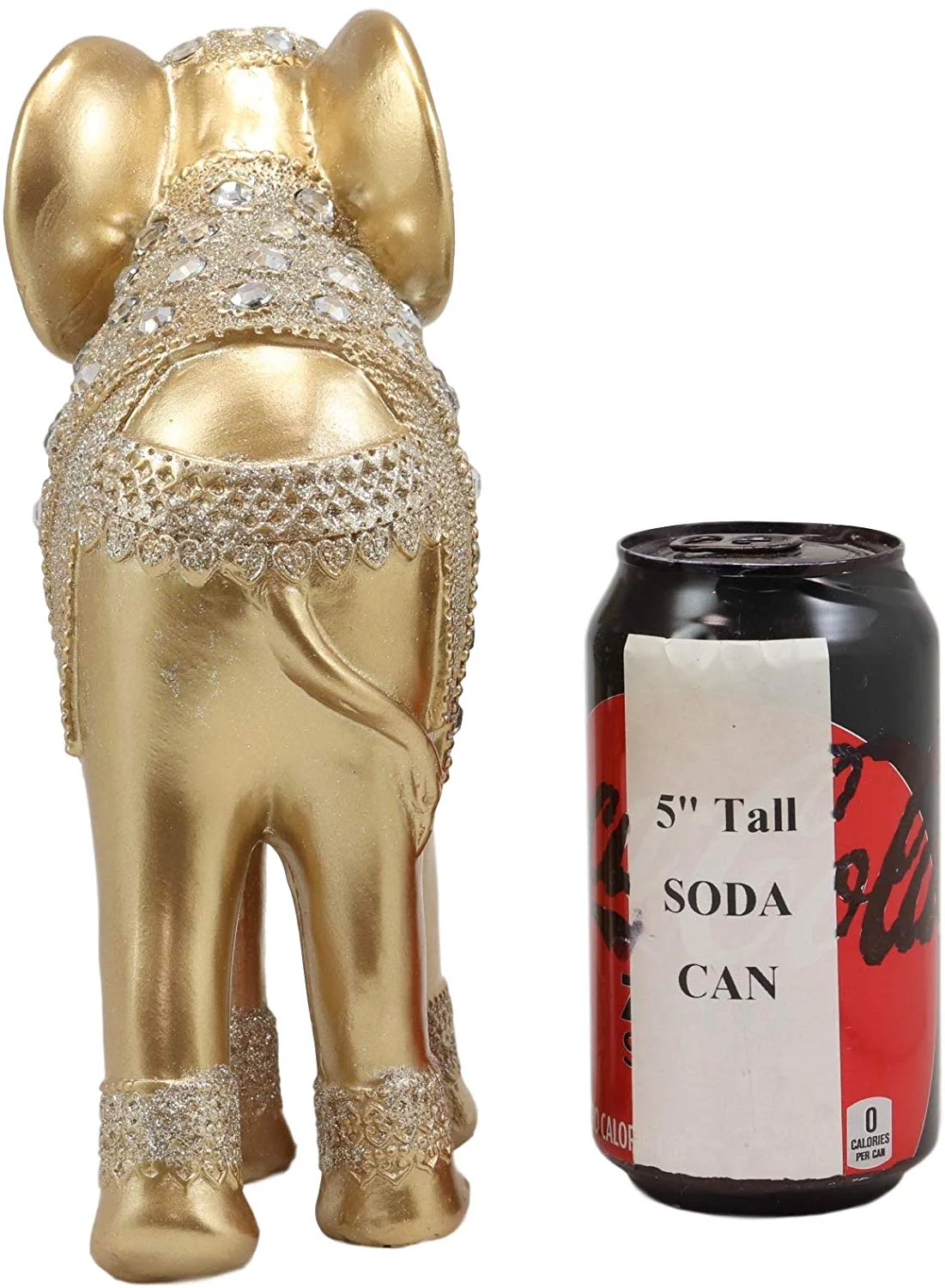 Ebros Feng Shui Royal Gold Ornate Design With Crystals And Glitters Elephant Statue - Image 3