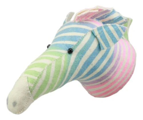 Ebros Fiona Walker England Handmade Organic Semi Pastel Zebra Head Hanging Wall Decor - Image 3