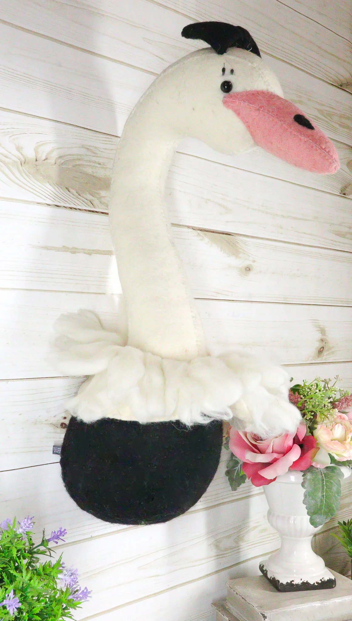 Ebros Fiona Walker England Handmade Organic Girl Ostrich Head Wall Decor Large 24"H - Image 7