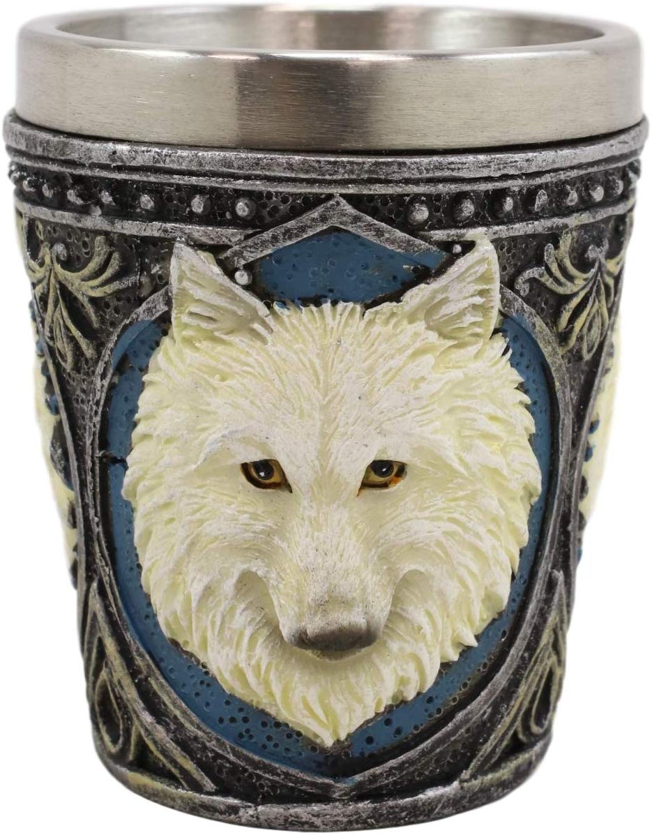 Ebros Full Moon Alpha Wolf 2-Ounce Shot Glass SET OF 2 - Image 2