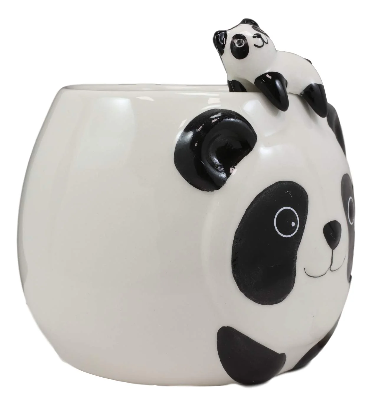 Ebros Giant Panda Bear Ceramic Coffee Mug With Sleeping Cub Latch On Spoon Set - Image 4