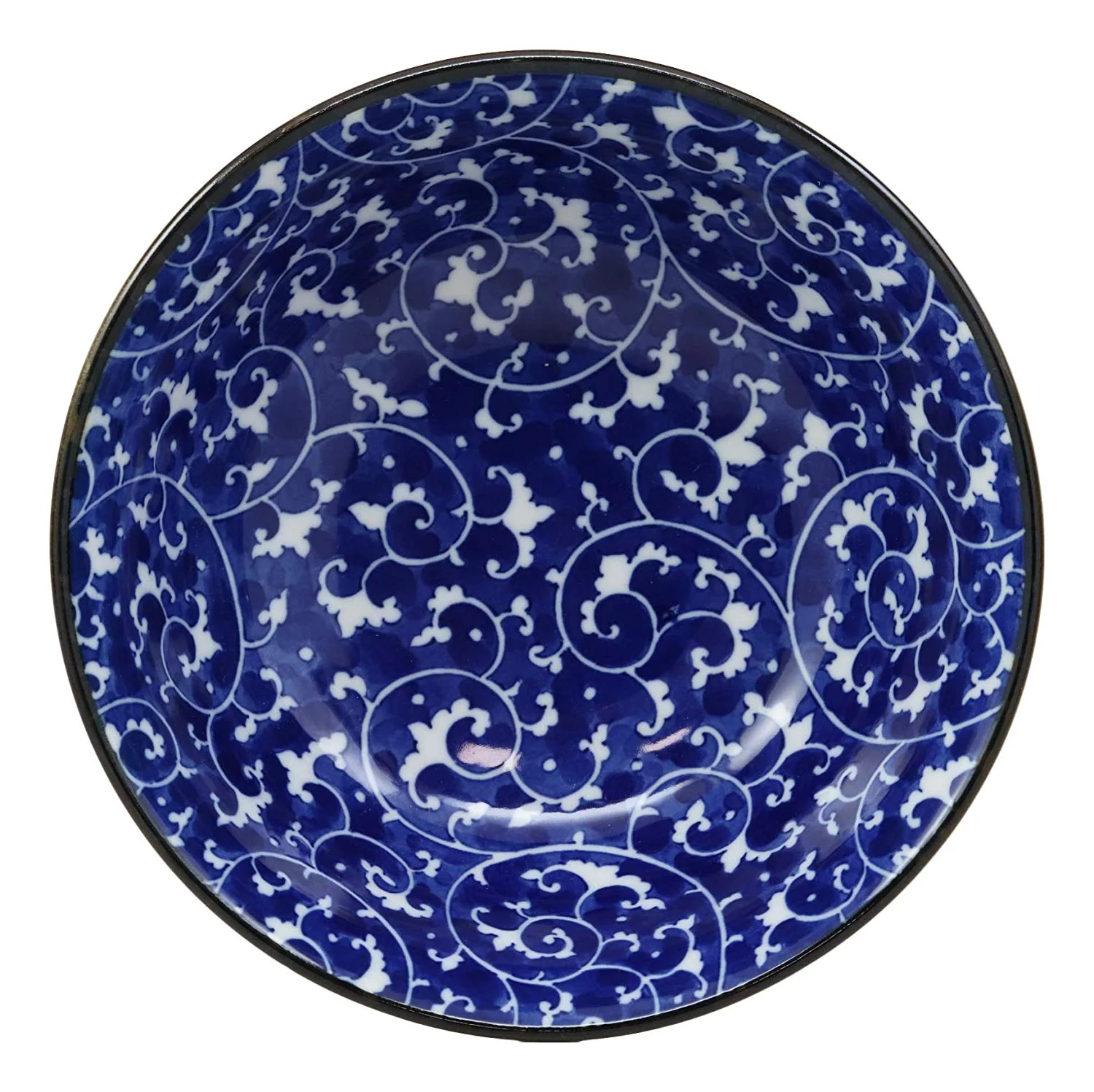 Ebros Ming Style Floral Vines Ceramic Bowls Pack Of 5 Made In Japan 32oz 8"Dia - Image 6