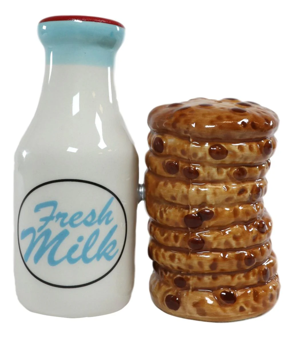 Ebros Breakfast Milk & Chocolate Cookies Magnetic Ceramic Salt Pepper Shakers - Image 6