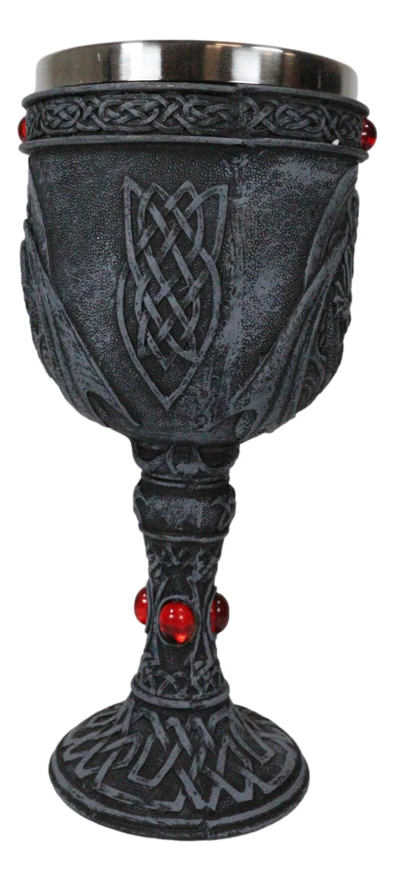 Ebros Celtic Knotwork Twin Dragons Protecting Blood Vial Gemstone Wine Goblet Cup - Image 3