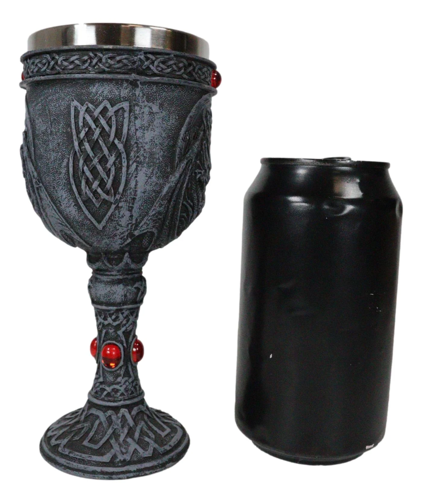 Ebros Celtic Knotwork Twin Dragons Protecting Blood Vial Gemstone Wine Goblet Cup - Image 6