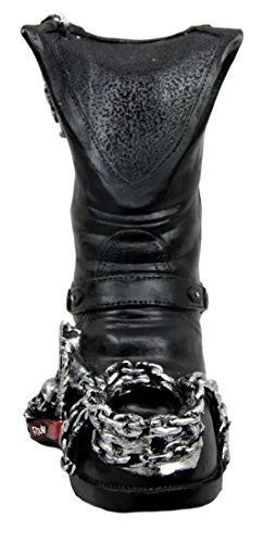 Ebros Gift Chained Biker Skull Death Angel Boot Wine Holder Figurine 8.5"H - Image 6