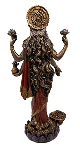 Ebros Goddess Lakshmi Statue Hindu Deity of Prosperity Wealth Wisdom Fortune Figurine - Image 3