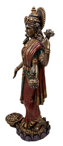 Ebros Goddess Lakshmi Statue Hindu Deity of Prosperity Wealth Wisdom Fortune Figurine - Image 4