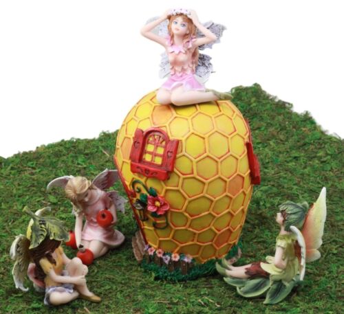 Fairy Garden Miniatures Starter Kit Bumblebee Honeycomb & 4 Mini Fairy Figurines - Image 3