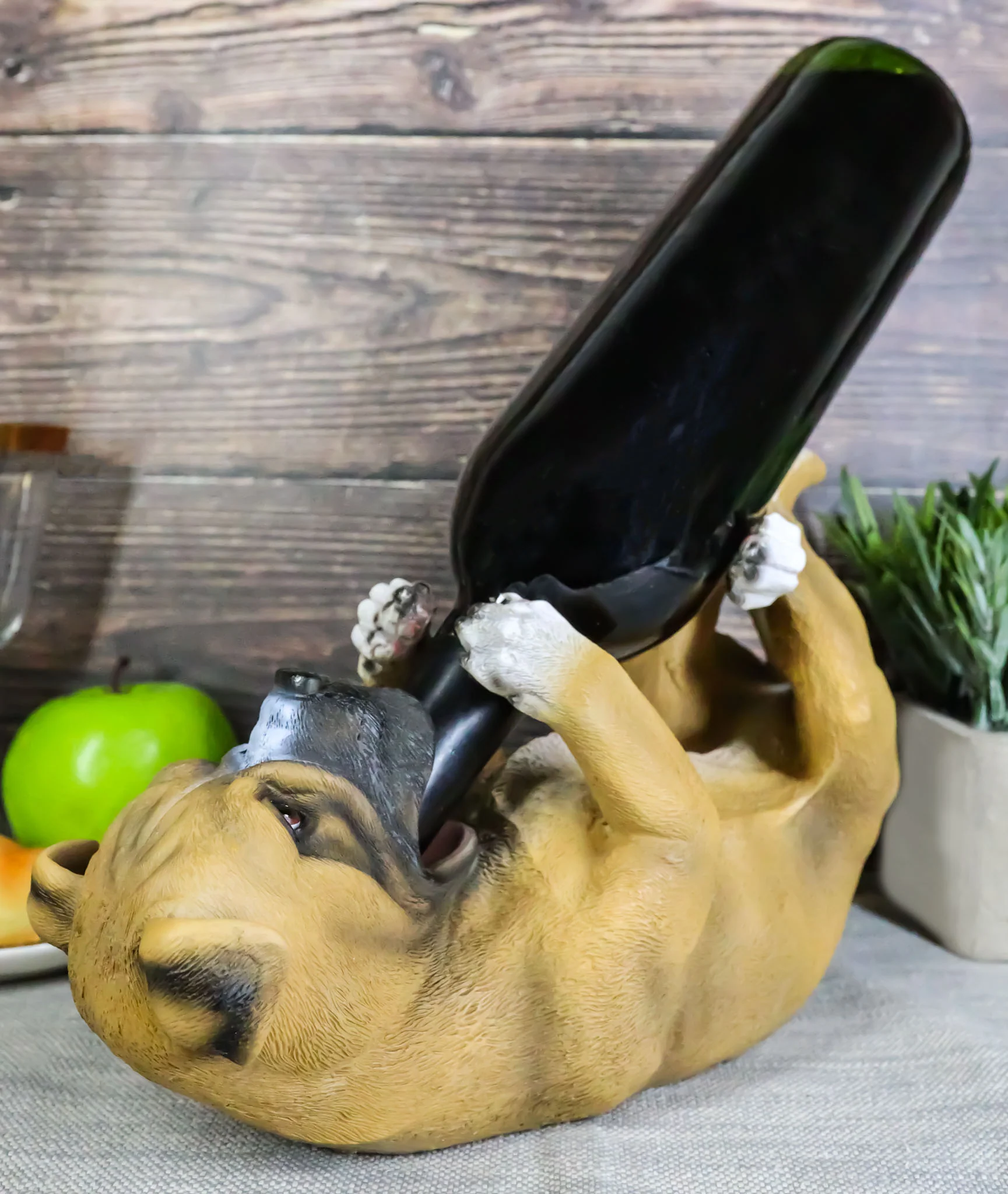 Ebros Canine Pedigree Adorable Fawn Boxer Dog Wine Oil Bottle Holder Figurine Kitchen - Image 9