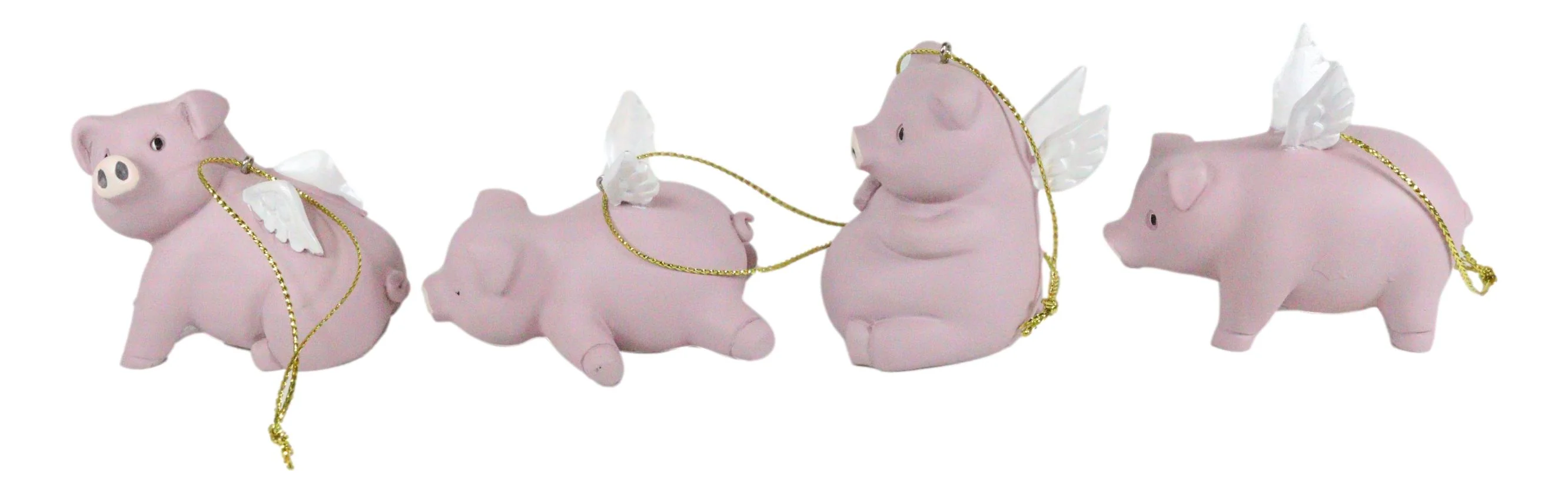 Ebros Gift Flying Pigs Pablo Set of 4 Hanging Ornaments Decorations Value Bundle - Image 3