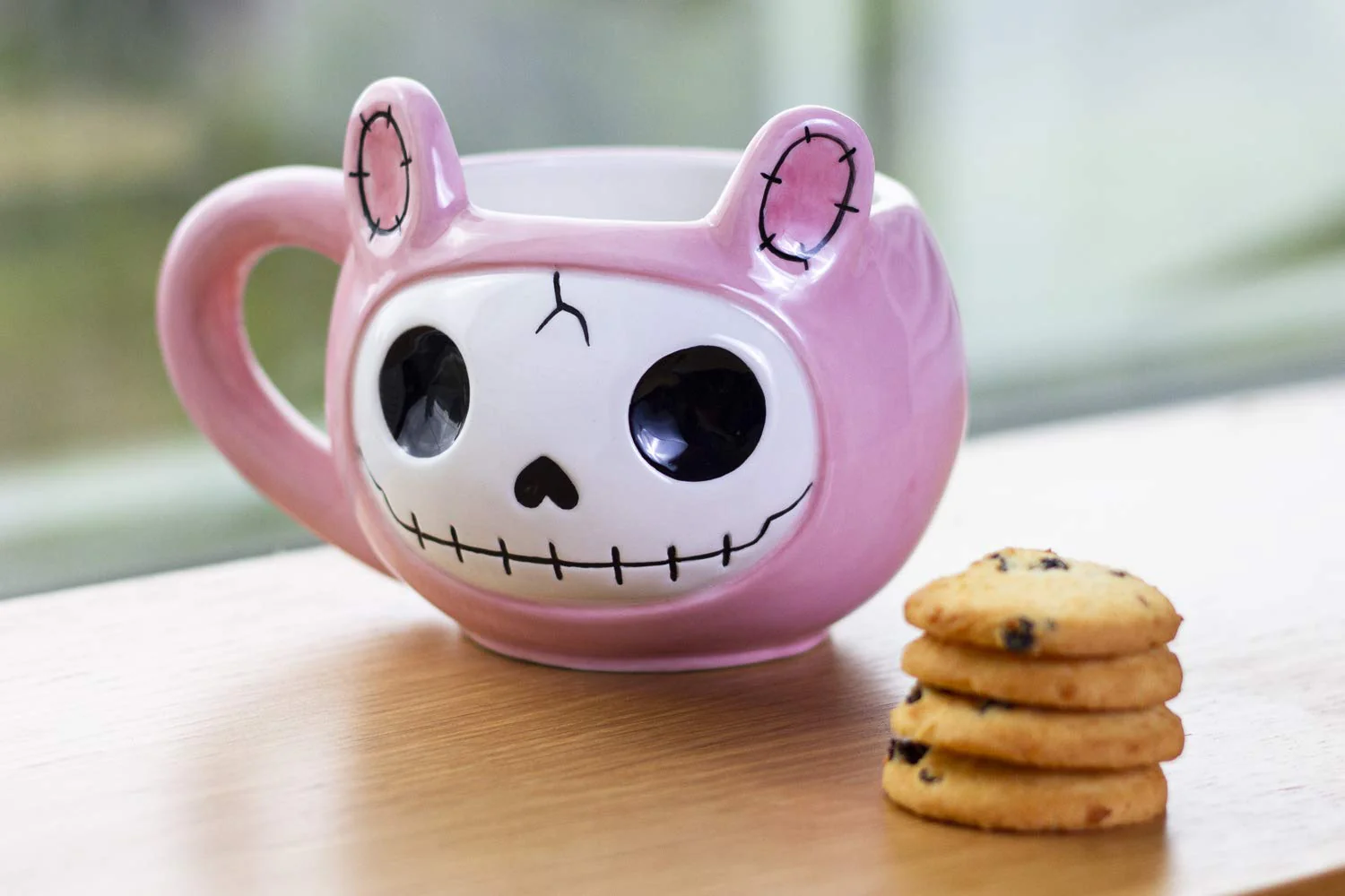 Ebros Gift Furrybones Coffee Mug Beverage Cups 14 fl oz Mugs (Pink Bun Bun) - Image 2