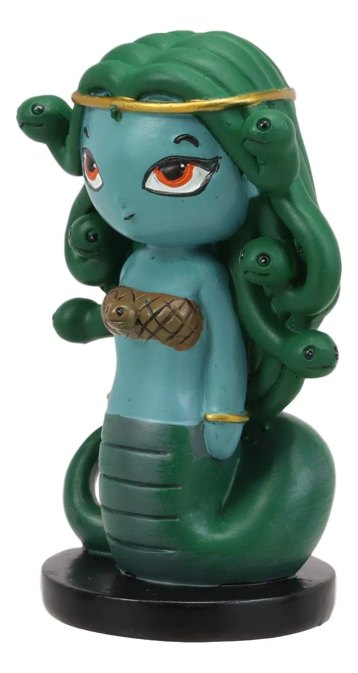 Ebros Gift Greekies Collection Greek Mythology Goddess Medusa with Gorgon Snake Tail Statue 3.75" Tall Stone Gaze Death Stare Seductress Collectible Figurine Ancient Zodiac Mythology - Image 4