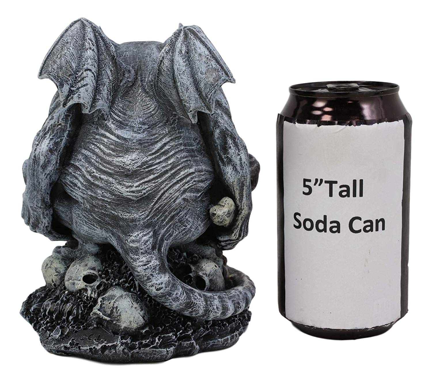 Ebros Gift Grotesque Winged Toad Troll Gargoyle Standing On A Bed of Skulls Statue 6.25" High Dark Fantasy Ossuary Macabre Graveyard Halloween Gargoyles Collectible Figurine Accent - Image 4
