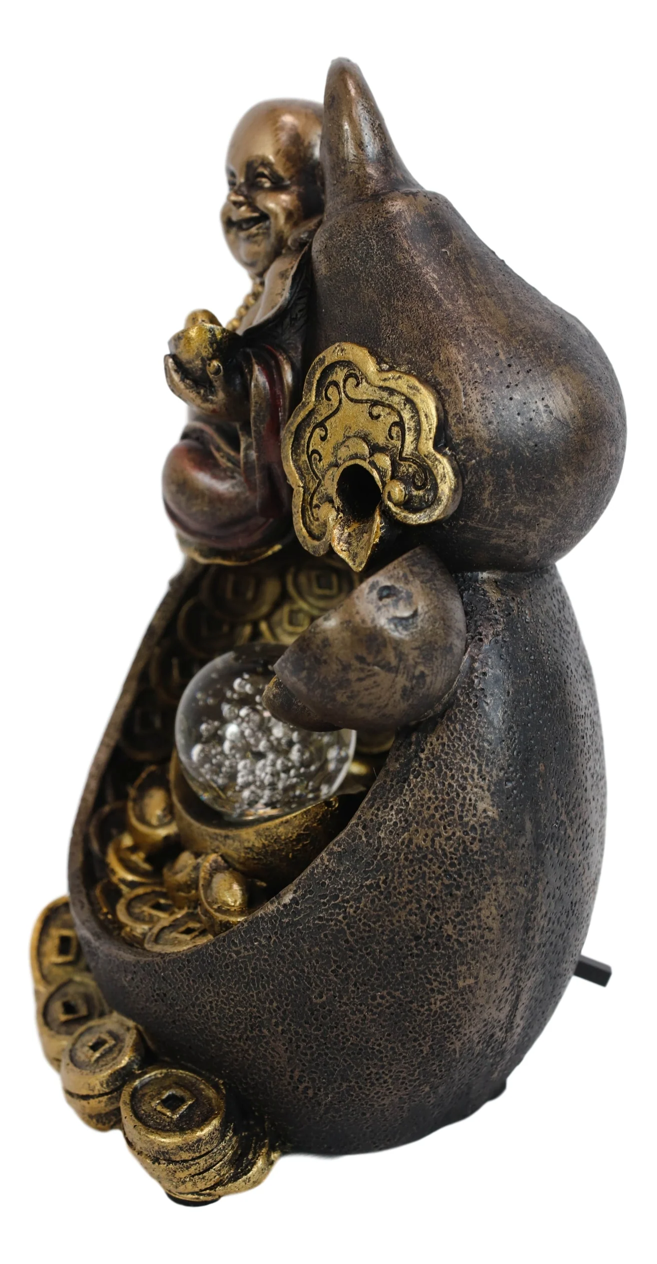 Ebros Gift Happy Fortune Buddha Backflow LED Incense Burner 6.75"H - Image 3