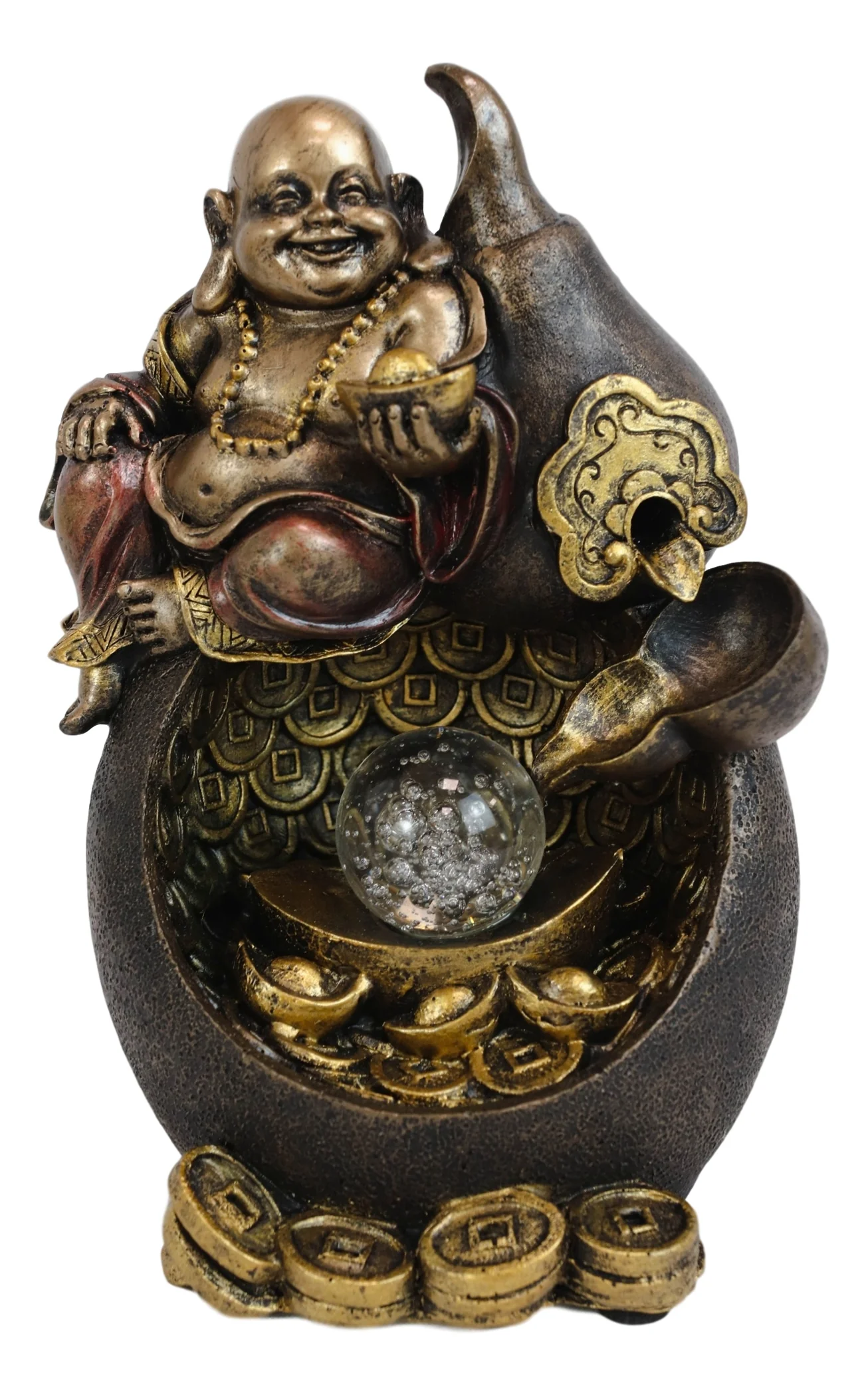 Ebros Gift Happy Fortune Buddha Backflow LED Incense Burner 6.75"H - Image 5