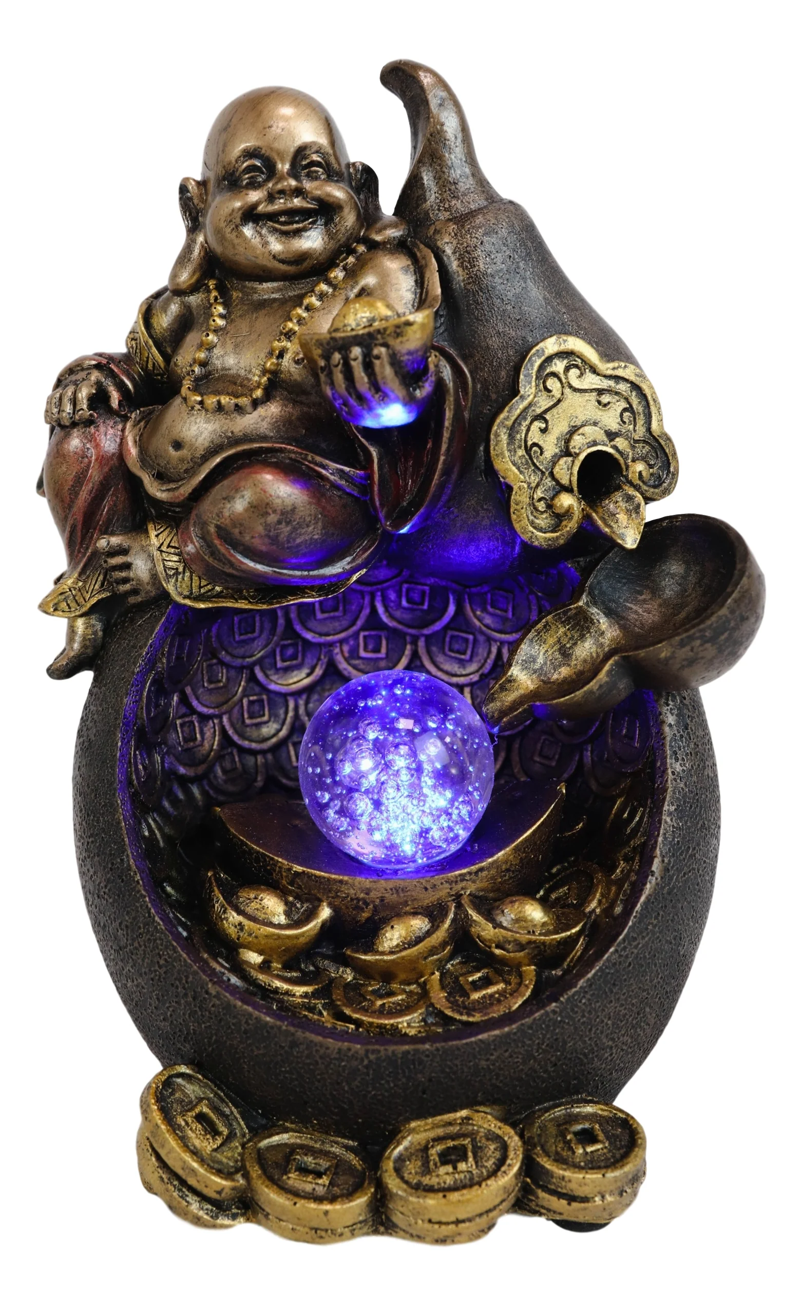 Ebros Gift Happy Fortune Buddha Backflow LED Incense Burner 6.75"H - Image 7