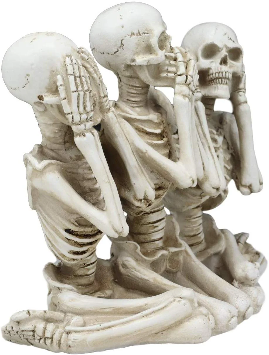 Ebros Gift Hear See Speak no Evil Skeleton Resin Figurine - Image 4