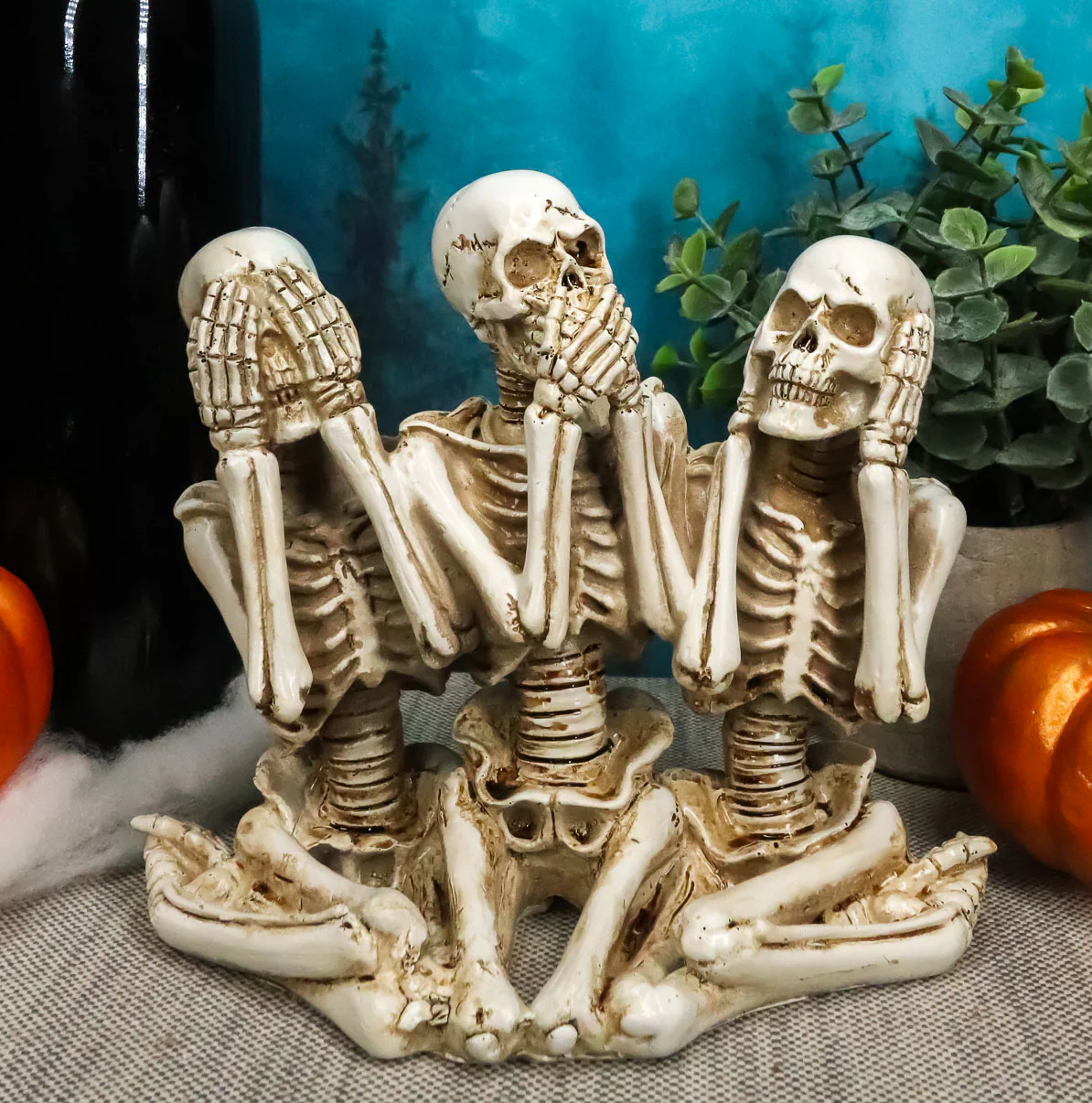 Ebros Gift Hear See Speak no Evil Skeleton Resin Figurine - Image 5