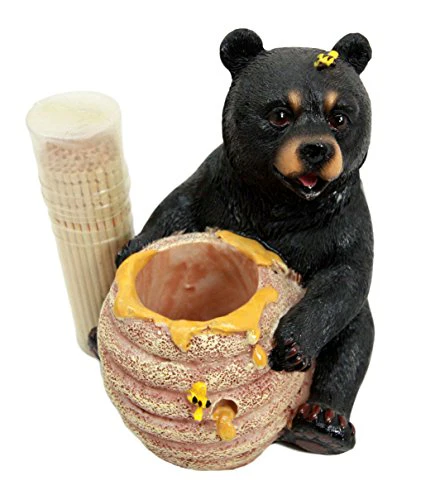 Ebros Gift Honey Black Bear With Bee Hive Decorative Toothpick Holder Figurine With Toothpicks - Image 5