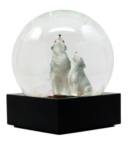 Ebros Wolf Water Globe Alpha Wolf & Cub Family Collectible Figurine 4.5"Tall - Image 3