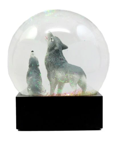 Ebros Wolf Water Globe Alpha Wolf & Cub Family Collectible Figurine 4.5"Tall - Image 4