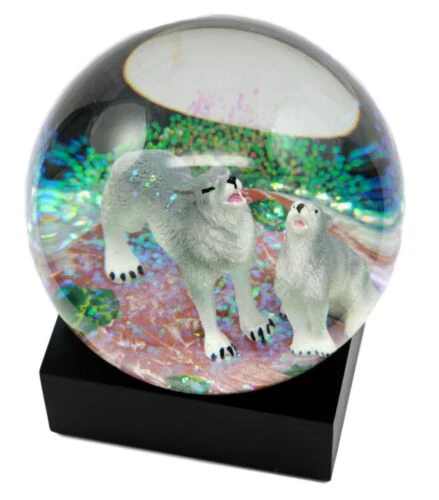 Ebros Wolf Water Globe Alpha Wolf & Cub Family Collectible Figurine 4.5"Tall - Image 6