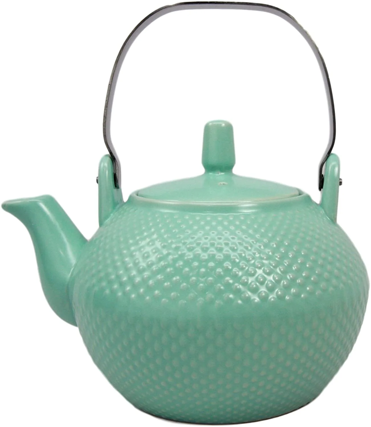 Imperial Spotted Texture Teapot With Stainless Steel Handle 28oz (Aquamarine Blue) - Image 2