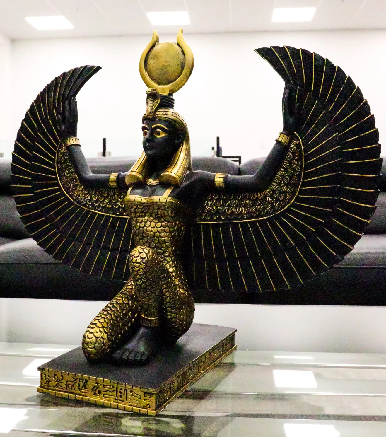 Ebros Gift Large Kneeling Winged Isis Statue 20"Long Egyptian Goddess Of Motherhood Deity Figurine - Image 8