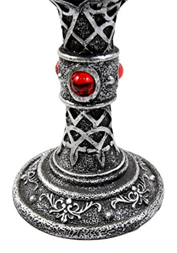 Ebros Gift Large Magical Celtic Blue Remus Ancient Gray Wolf Goblet Chalice Cup Figurine 8oz - Image 5