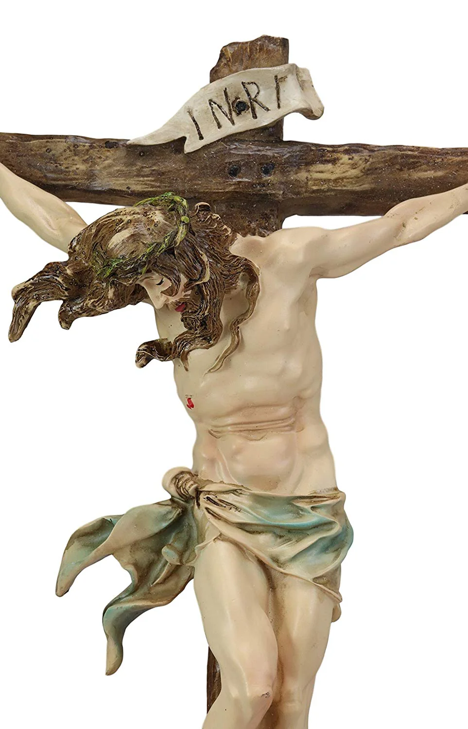 Ebros Large Jesus Christ at Calvary Crucifix INRI Wall Cross Hanging Plaque 20"H - Image 5