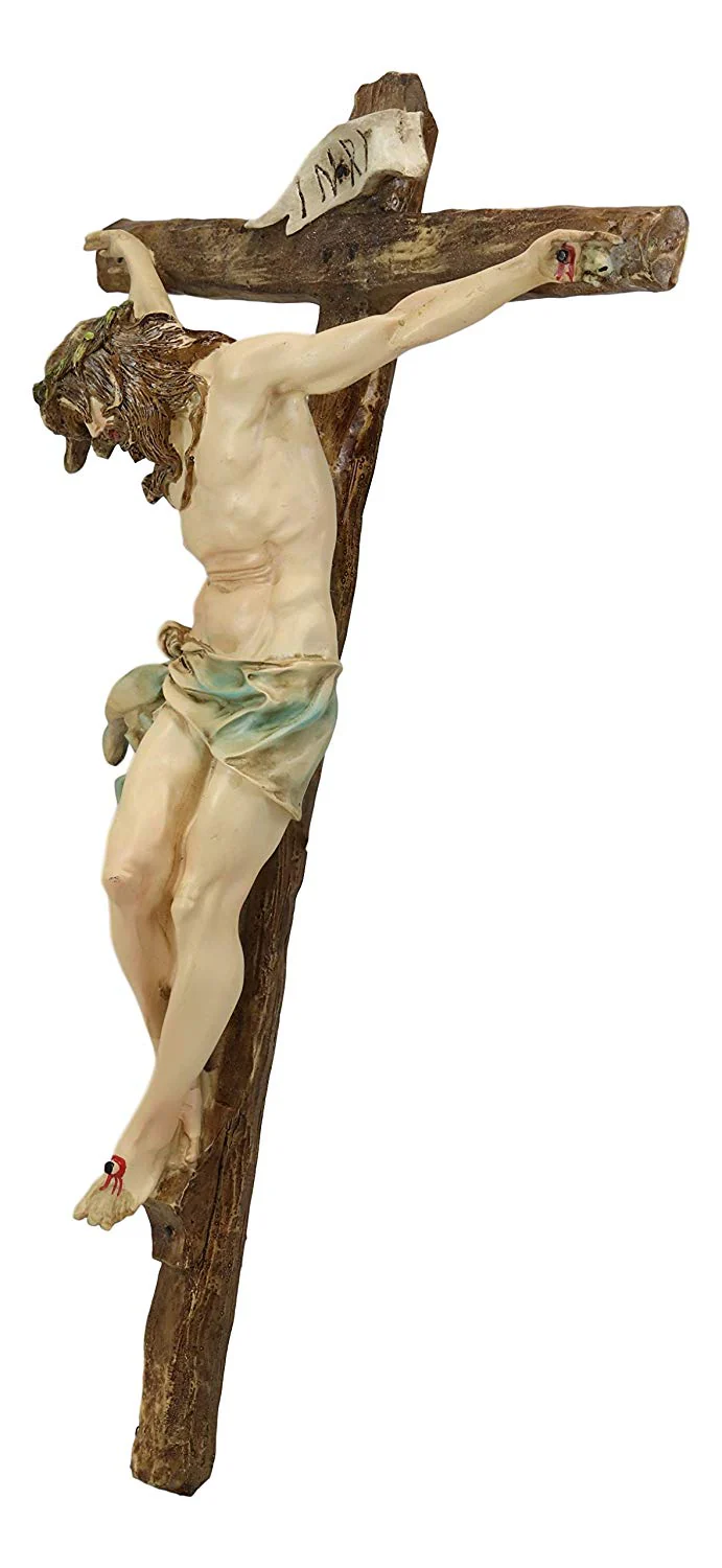 Ebros Large Jesus Christ at Calvary Crucifix INRI Wall Cross Hanging Plaque 20"H - Image 6