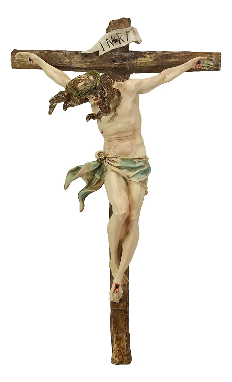 Ebros Large Jesus Christ at Calvary Crucifix INRI Wall Cross Hanging Plaque 20"H - Image 7