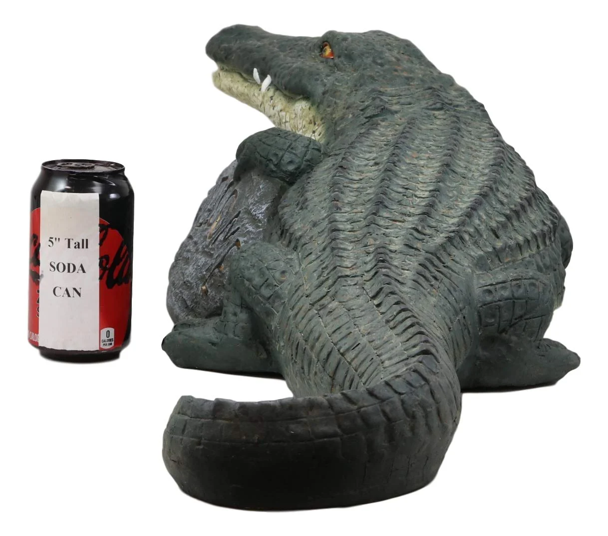 Ebros Gift Large Realistic Crocodile Holding Welcome Sign Rock Garden Greeter Accent Statue Lake Home Patio Pool Exotic Decor of Alligators Crocodiles Caiman Gator Decorative Sculpture (29" Long) - Image 3