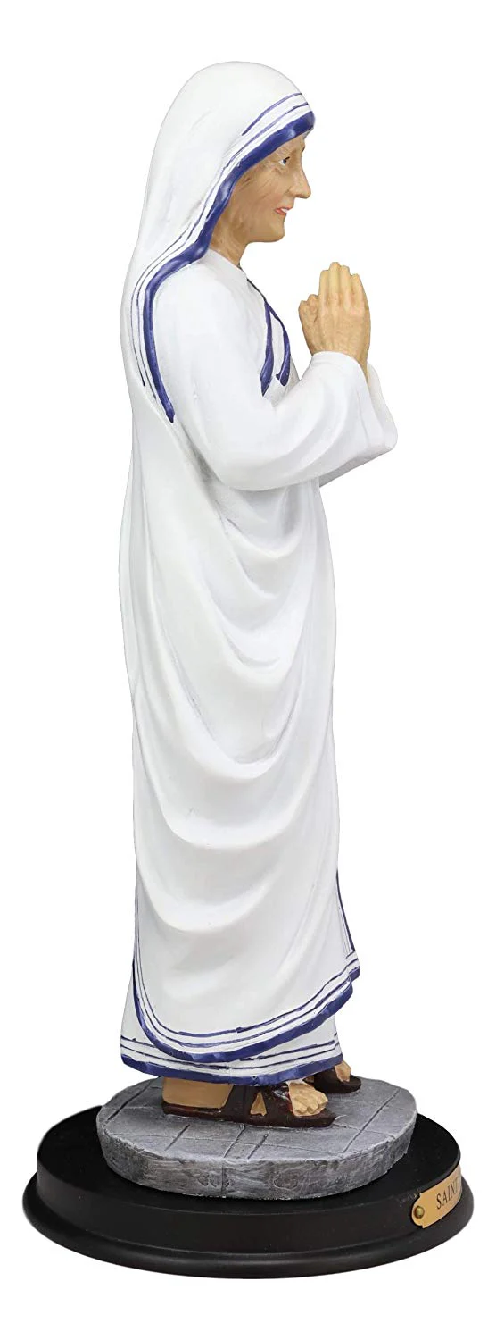 Roman Catholic Saint Mother Teresa of Calcutta Statue With Brass Name Plate 11"H - Image 4