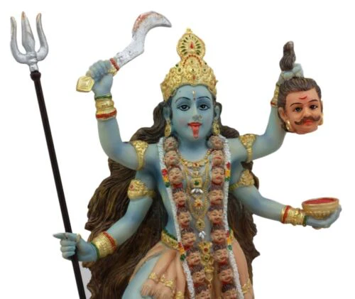 Ebros Gift Mahavidya Devi Kali Holding Severed Head Of The Ego Figurine 9"Tall In Vivid Colors Hindu Goddess Of Time And Death Eastern Enlightenment Altar Decor - Image 6