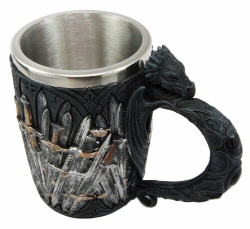 Ebros Gift Medieval Renaissance Dragon Iron Throne Of Swords Coffee Mug Drinking Beer Stein Tankard Cup - Image 4