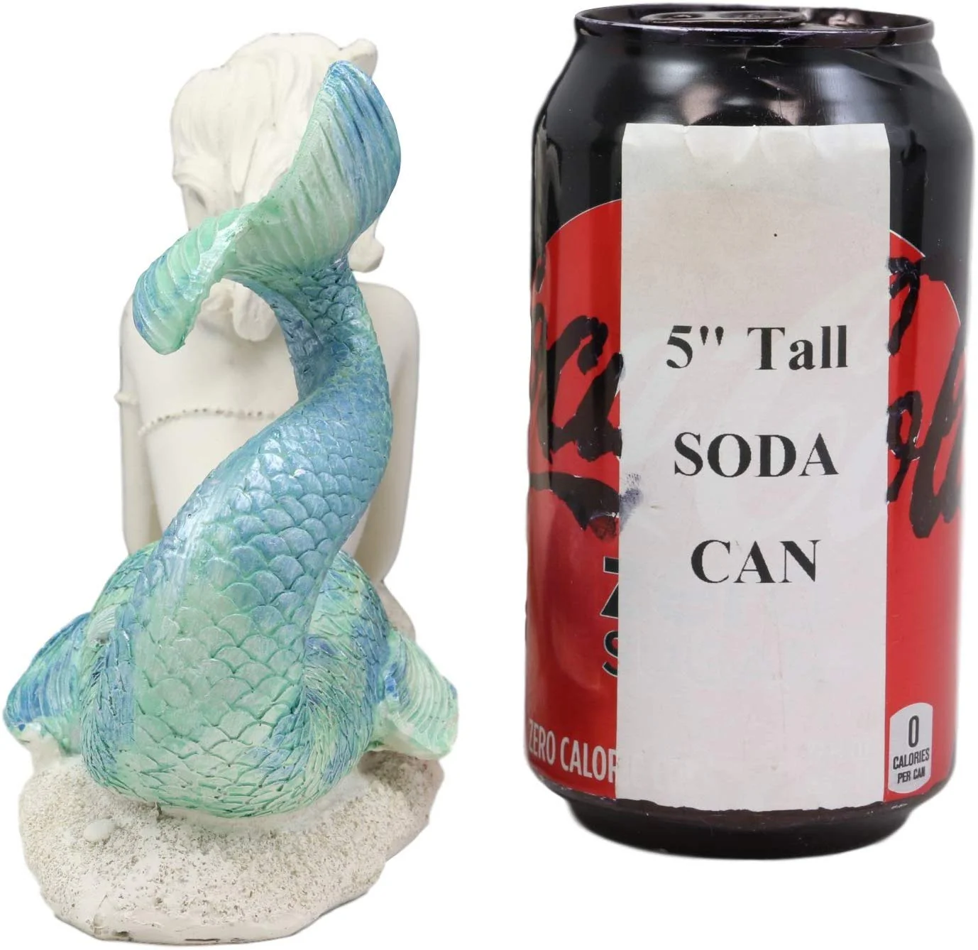 Ebros Gift Nautical Capiz Blue Tailed Siren Mermaid with Seashell and Starfish Statue Ocean Aquamarine Princess Coastal Beach Under The Sea Decorative Accent (Resting On Seabed) - Image 3