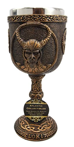 Ebros Gift Norse Mythology Shapeshifter Trickster God Jotunn Loki 6oz Resin Wine Goblet Chalice With Stainless Steel Liner - Image 4