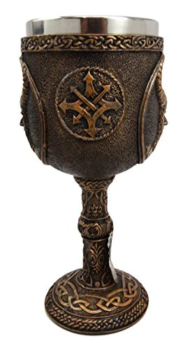 Ebros Gift Norse Mythology Shapeshifter Trickster God Jotunn Loki 6oz Resin Wine Goblet Chalice With Stainless Steel Liner - Image 5